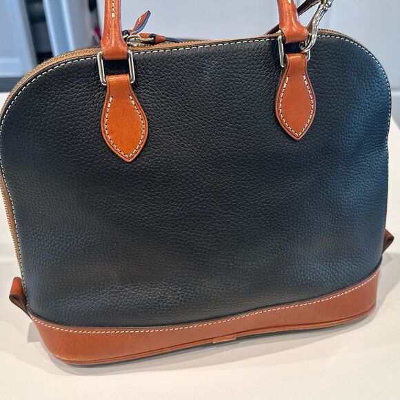 Dooney & Bourke Black and Tan Leather Satchel - Picture 6 of 16